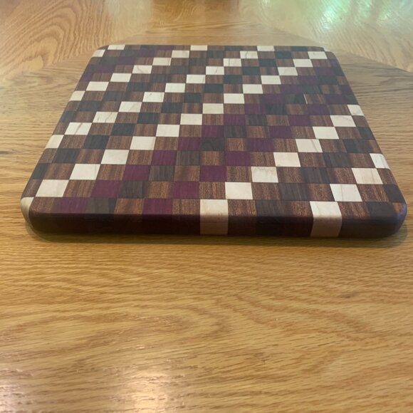 Cutting Board Walnut / Sapele / Purple Heart / Maple Hardwoods Hand Crafted - Picture 7 of 8